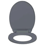 Soft-Close Grey Oval Toilet Seat, Premium Easy-Clean Design