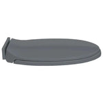 Soft-Close Grey Oval Toilet Seat, Premium Easy-Clean Design