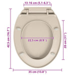 Soft Close Toilet Seat Apricot Oval, Suitable for All Standard Toilets, Homes and Restaurants.