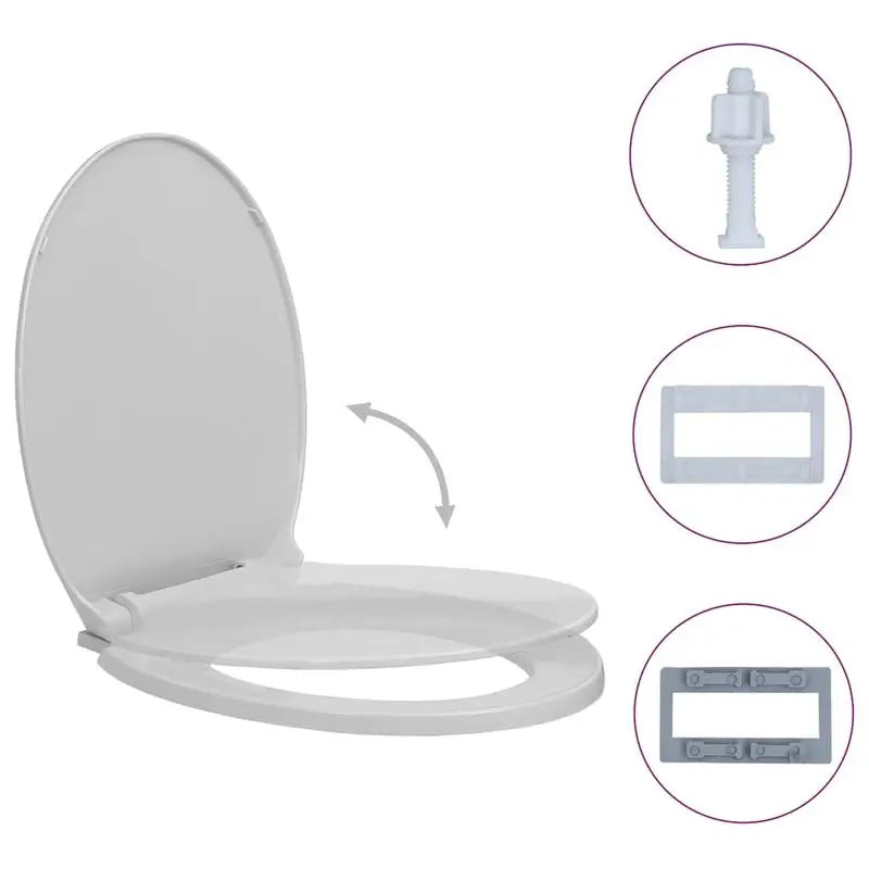 Abattant WC Ovale Gris Clair – Fermeture Douce & Design Élégant
