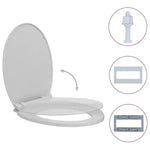 Soft-Close Mechanism Toilet Seat, Light Grey, Oval Design
