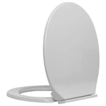 Soft-Close Mechanism Toilet Seat, Light Grey, Oval Design
