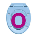 Soft-Close Toilet Seat Quick-Release Blue Oval Easy-Clean Design