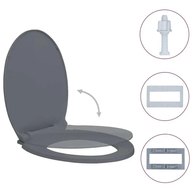 Abattant WC Gris Ovale – Fermeture Douce & Design Premium