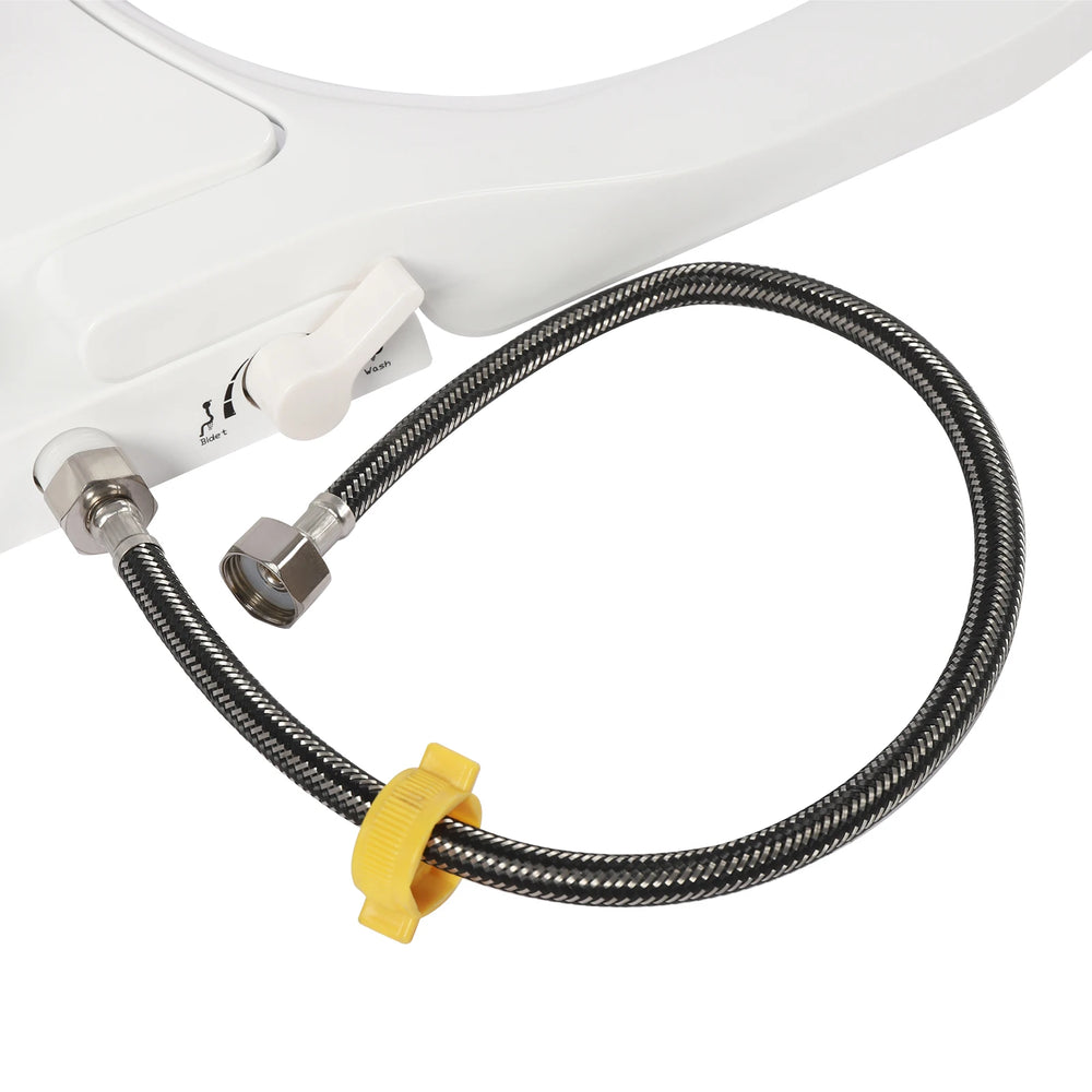 Abattant WC Bidet Non Électrique – Siège Toilette Lavant à Double Buse, Forme D Allongée avec Tuyau de Rinçage