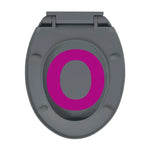 Soft-Close Grey Oval Toilet Seat, Premium Easy-Clean Design