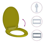 Soft-Close Toilet Seat Green Oval, Suitable for Homes, Restaurants and Commercial Spaces.