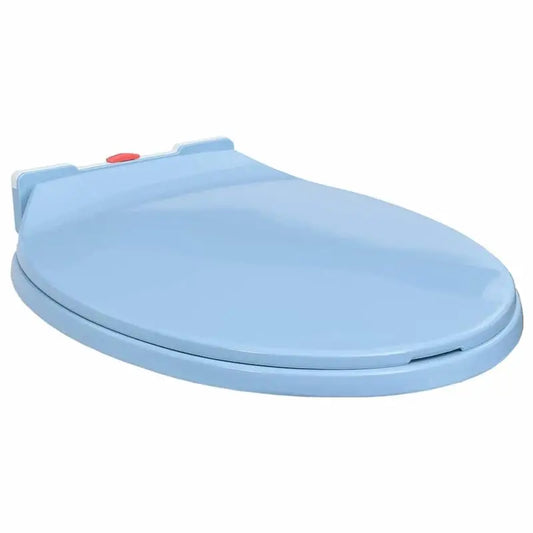 Soft-Close Toilet Seat Quick-Release Blue Oval Easy-Clean Design