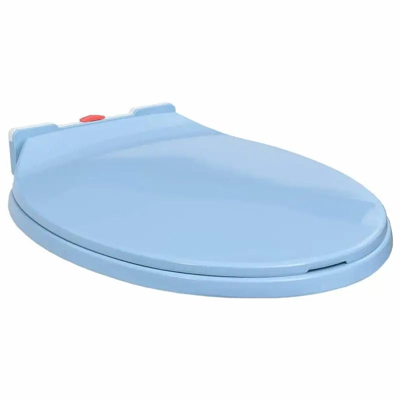 Soft-Close Toilet Seat Quick-Release Blue Oval Easy-Clean Design