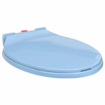 Soft-Close Toilet Seat Quick-Release Blue Oval Easy-Clean Design