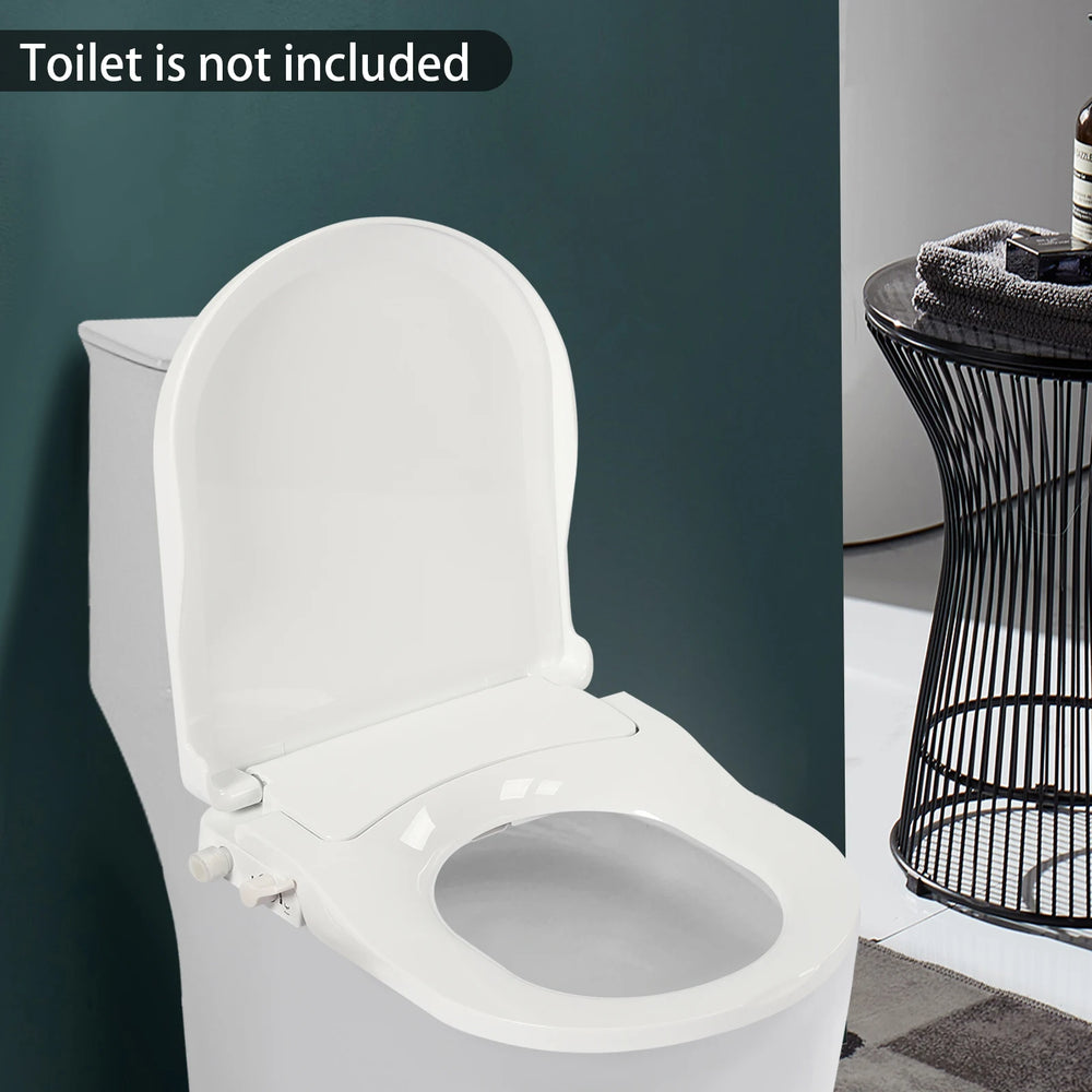 Abattant WC Bidet Non Électrique – Siège Toilette Lavant à Double Buse, Forme D Allongée avec Tuyau de Rinçage