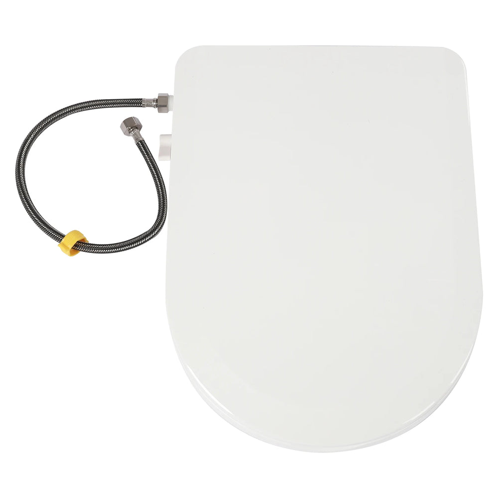 Abattant WC Bidet Non Électrique – Siège Toilette Lavant à Double Buse, Forme D Allongée avec Tuyau de Rinçage