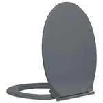 Soft-Close Grey Oval Toilet Seat, Premium Easy-Clean Design