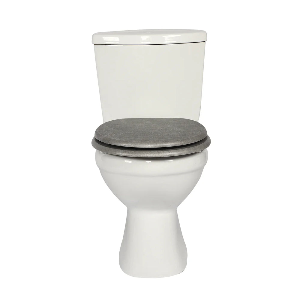 Abattant WC Gris en Bois - Fermeture Douce et Déclipsable - Forme O