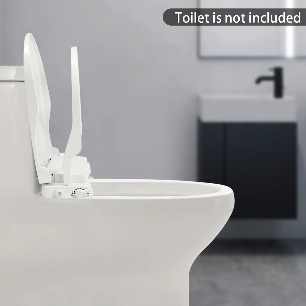 Abattant WC Bidet Non Électrique – Siège Toilette Lavant à Double Buse, Forme D Allongée avec Tuyau de Rinçage