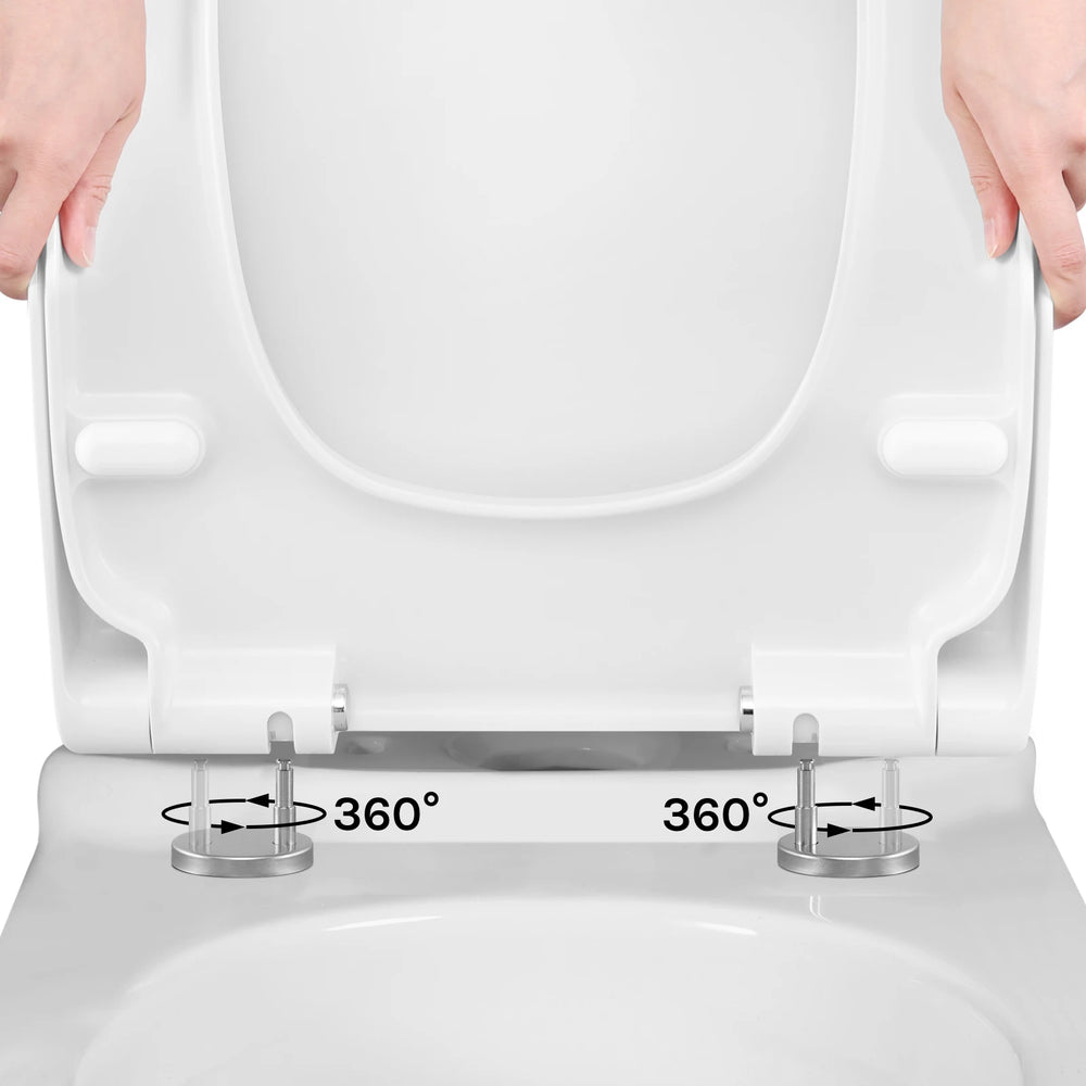 Un abattant WC avec ses charnières réglables à 360°