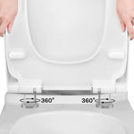 Un abattant WC avec ses charnières réglables à 360°