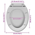 Soft-Close Mechanism Toilet Seat, Light Grey, Oval Design