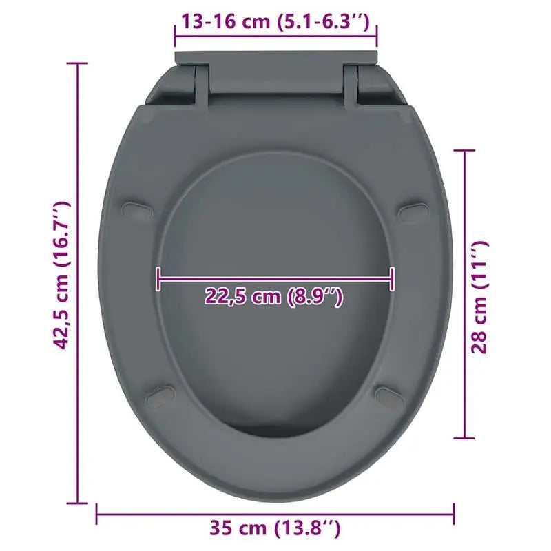 Abattant WC Gris Ovale – Fermeture Douce & Design Premium