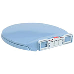 Soft-Close Toilet Seat Quick-Release Blue Oval Easy-Clean Design