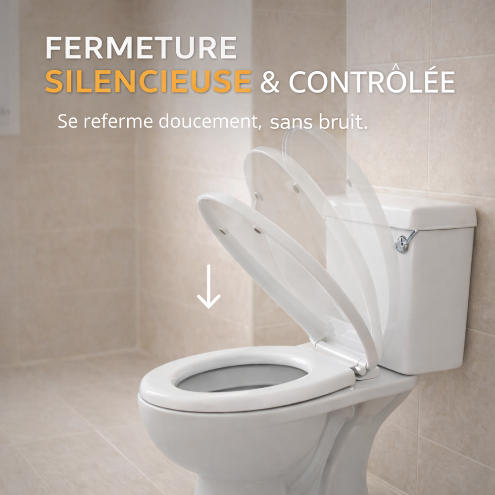 Un Abattant WC forme O avec système de fermeture silencieuse 