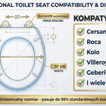 Sainos Toilet Seat with Soft Close Mdf Universal Toilet Lid Wc Seat Wooden Toilet Seat Load Capacity 190kg New Design