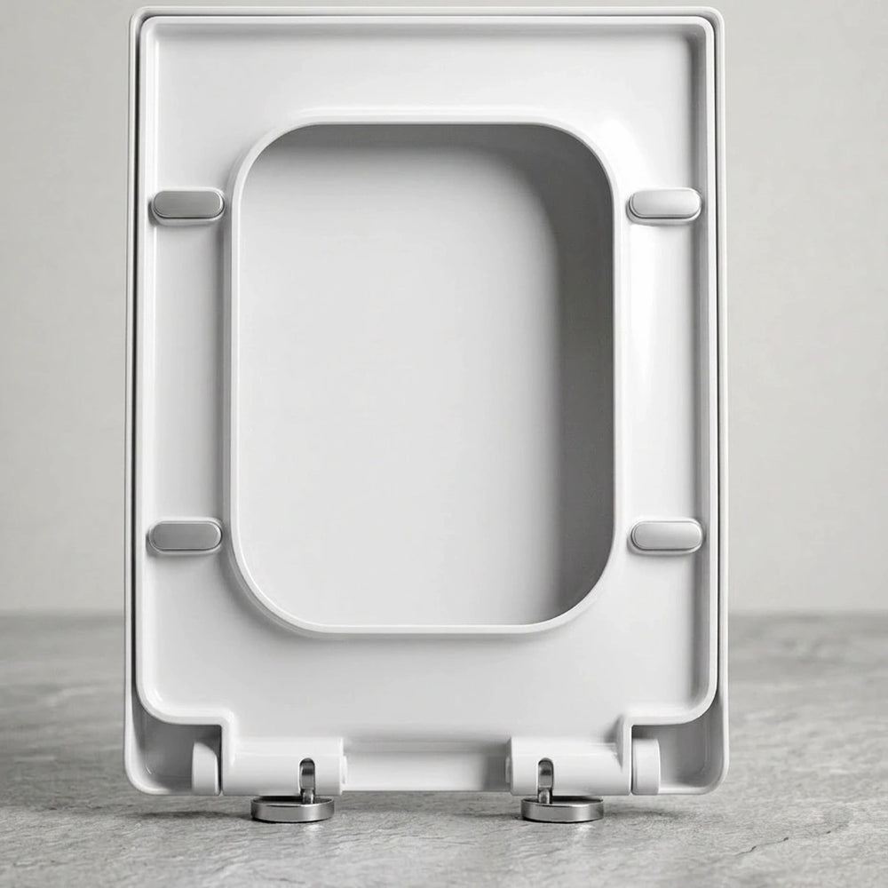 Abattant WC carré 45 x 35 cm avec frein de chute silencieux