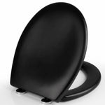Abattant WC noir en forme O et déclipsable 