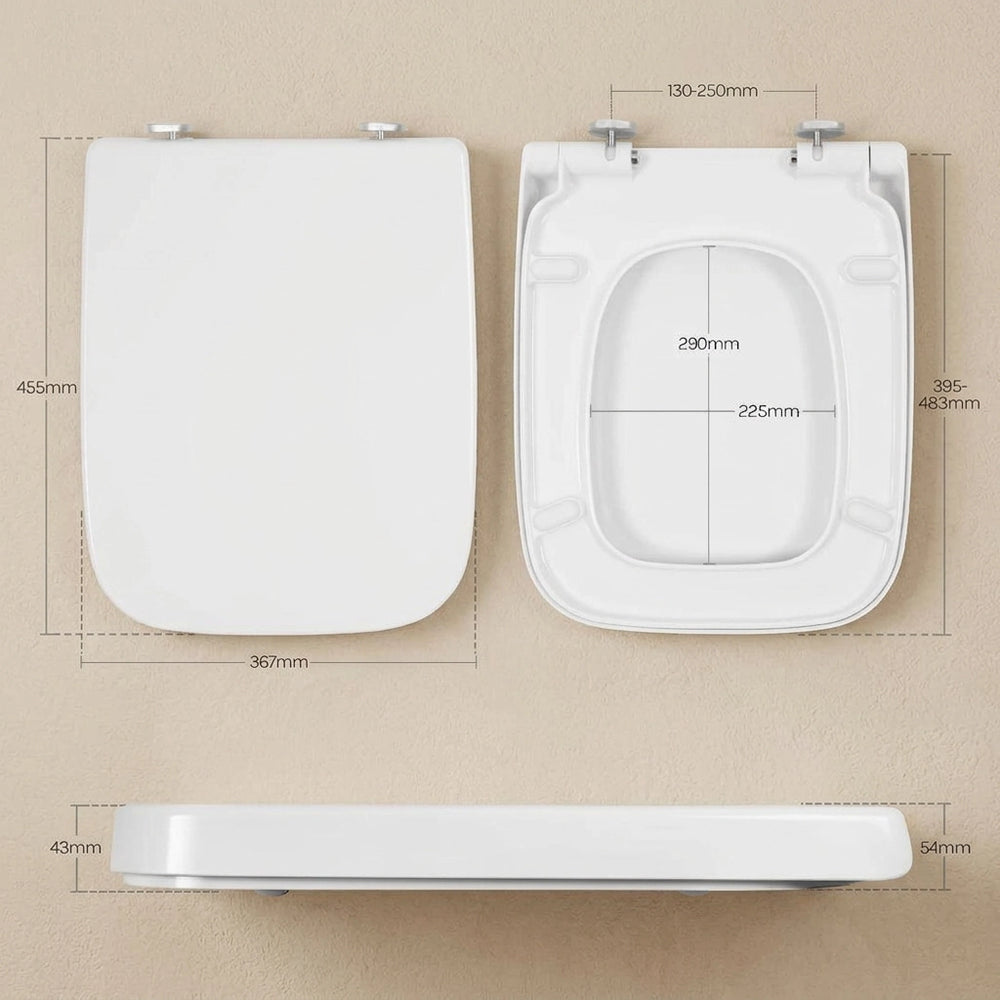 Tailles d'un abattant WC carré 