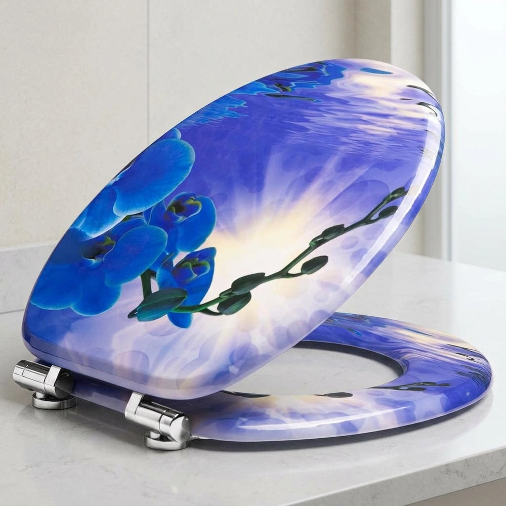 Abattant WC orchidée bleue