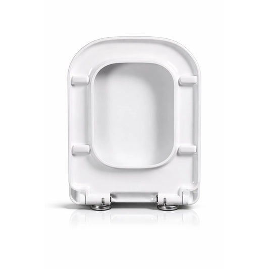 Abattant WC blanc carré avec boutons de déclipsage 