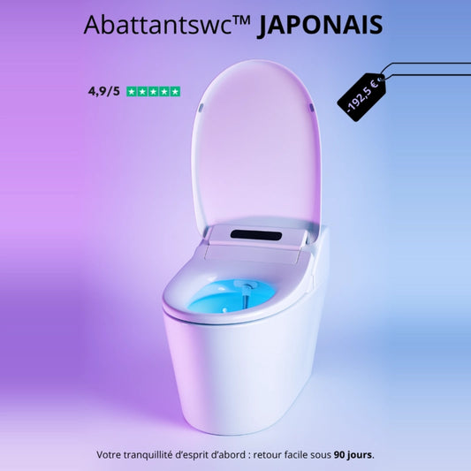 Toilette japonaise en affiche publicitaire promotionnelle 